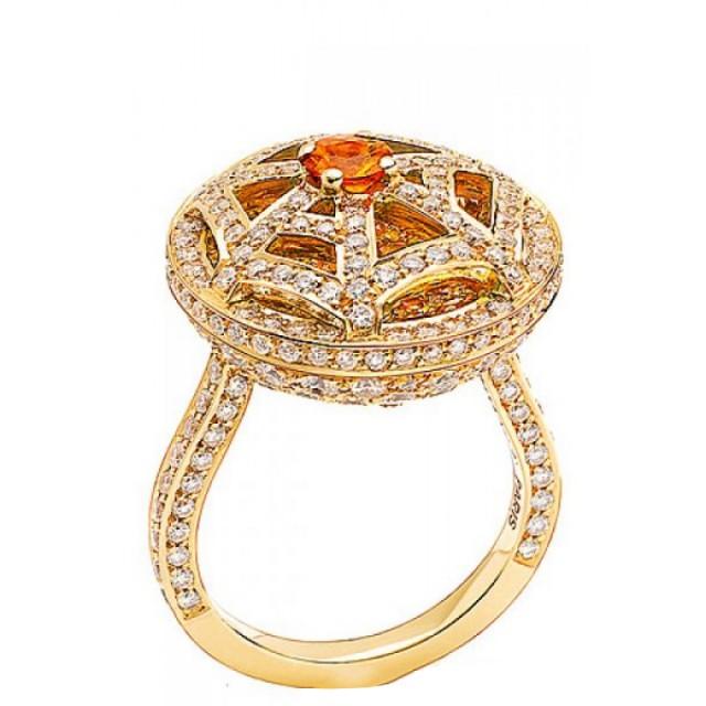 Золотое кольцо с цирконами 30343ct