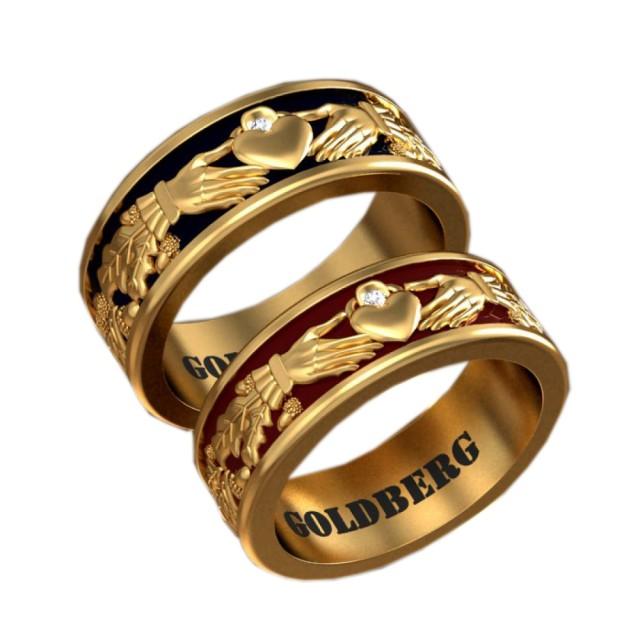 Золотое обручальное кольцо Goldberg 10-13