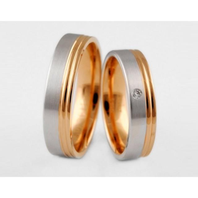 Золотое обручальное кольцо 1-8 euro фото